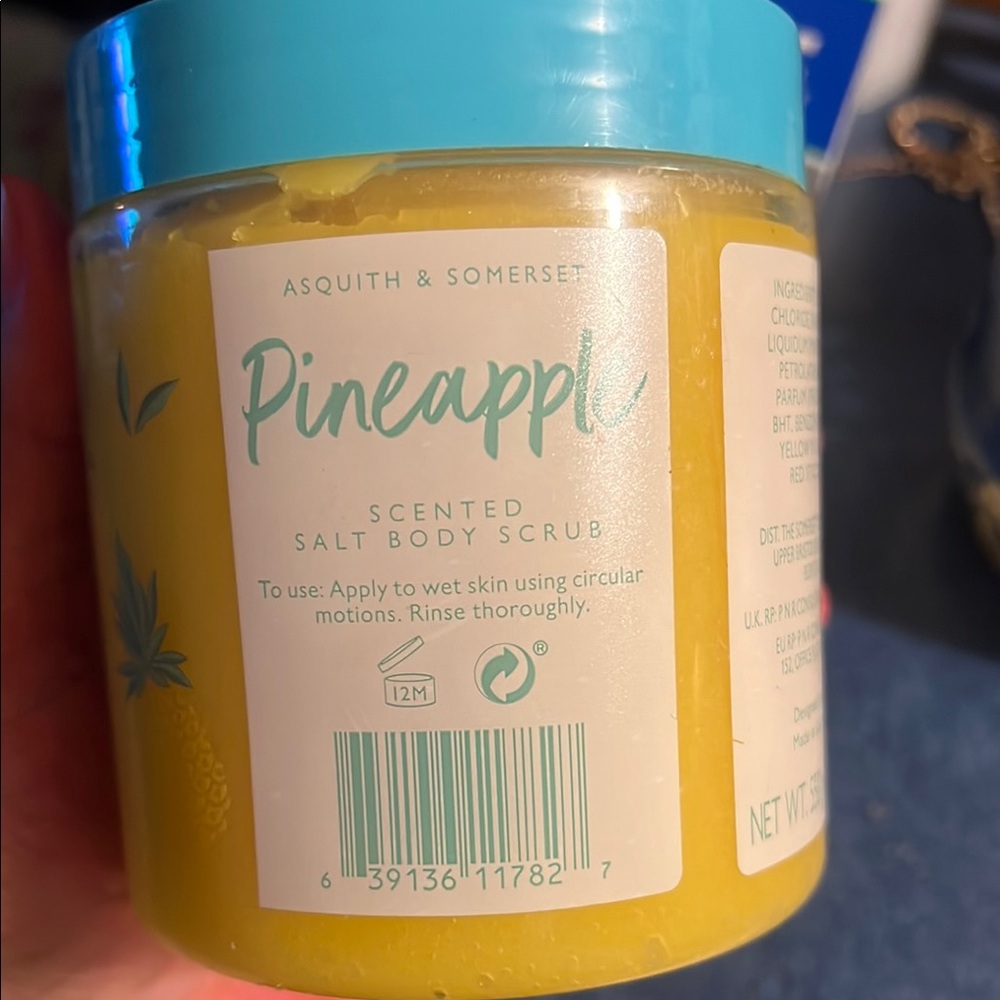 Yellow and Blue Exfoliant Scrub for a Tropical Bath Experience